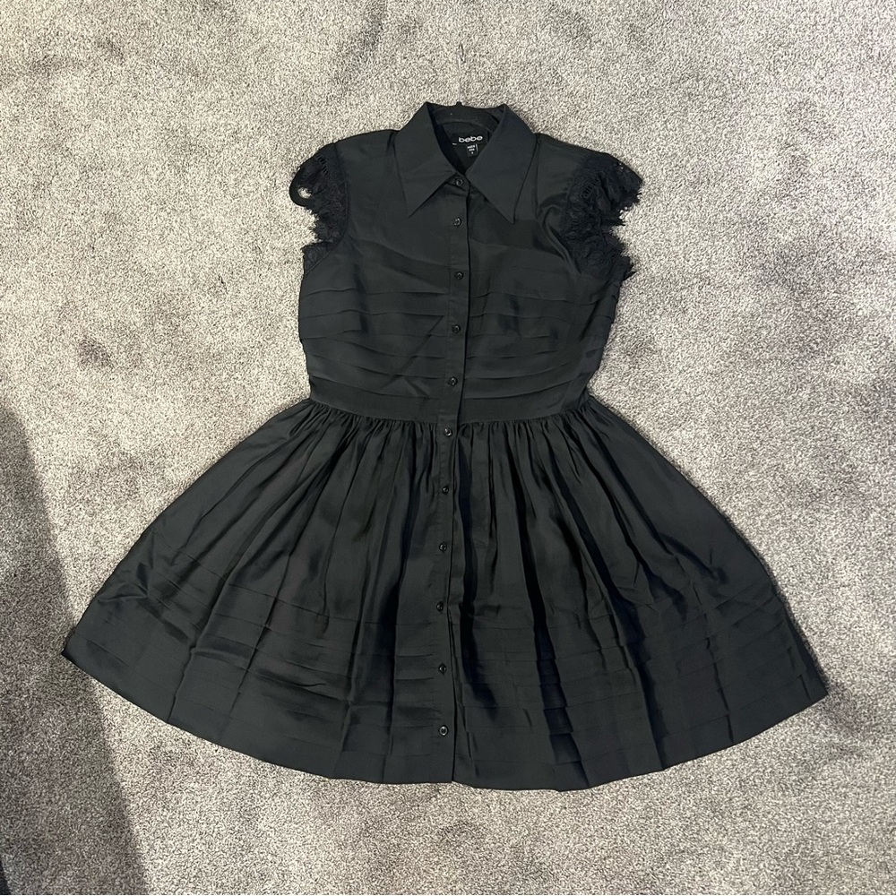 Bebe Black Silk Dress
